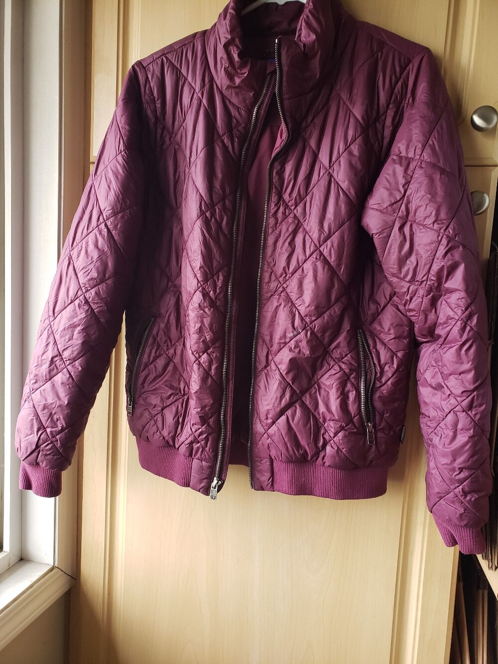 Patagonia Quilted Bomber Jacket in Plum